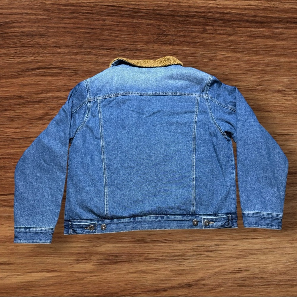Goodfellow & Co Sherpa Lined Denim Jacket Men’s Large New With Tag Sherpa Collar - Picture 5 of 11